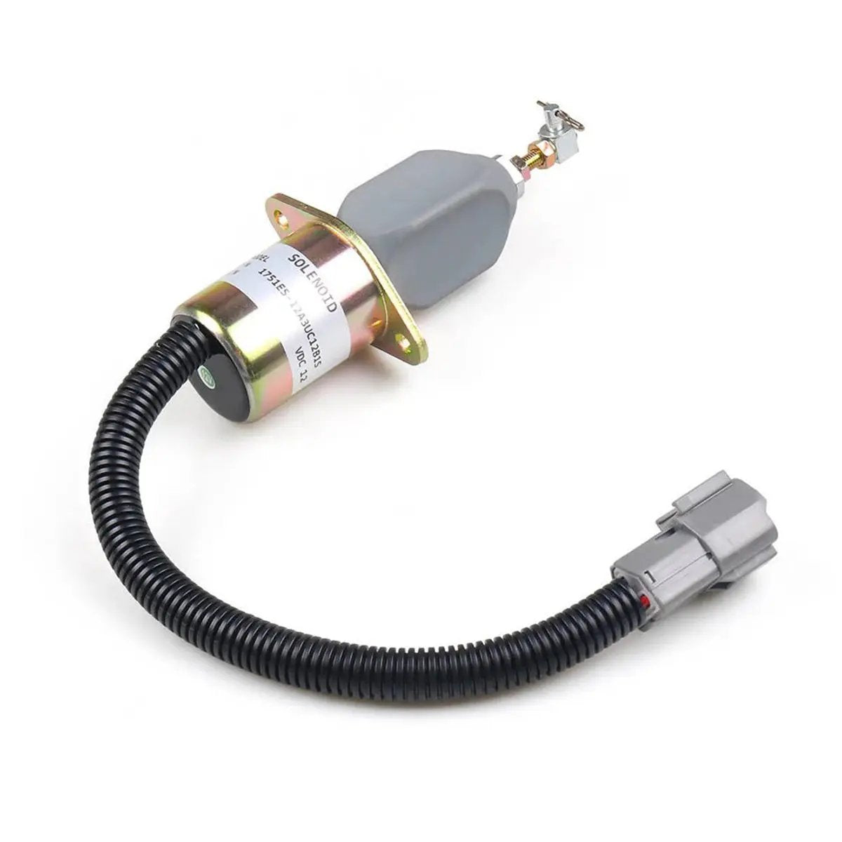 1751ES-12A3UC12B1S-12V-Shutoff-Solenoid-Valve-for-Yanmar-4NTE94-Engine_01 Fuel Solenoid 129953-77811 1751ES-12A3UC12B1S SA-4673-S for Hyundai R55-7 R60-5 Volvo EC55 ECR88 Yanmar Vio55 Vio75 Engine 4TNV94 4TNE94L 4TNV98