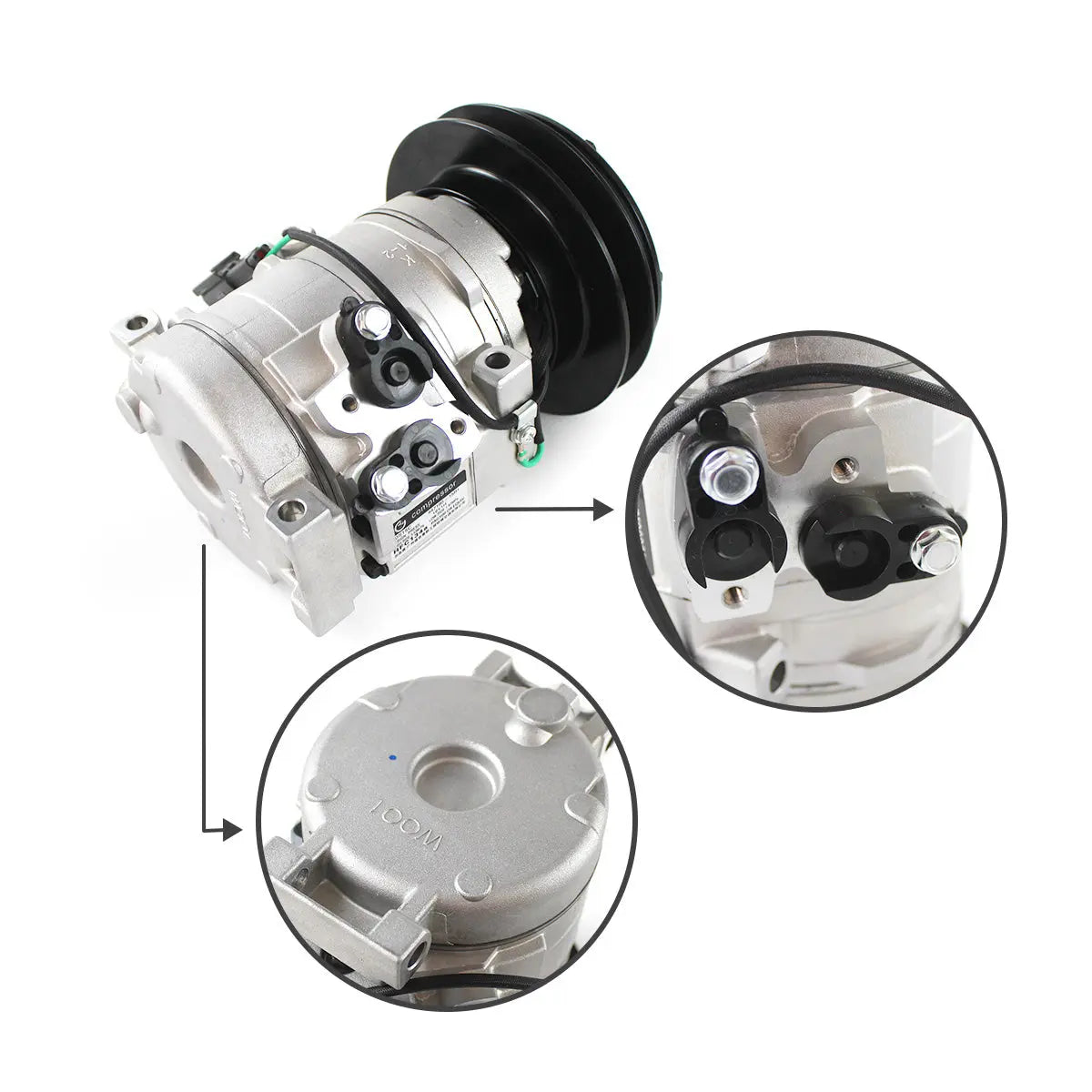 20Y-979-6121-Air-Conditioning-Compressor-24V-for-Komatsu-PC200-7_04 SINOCMP® 10S15C A/C AC Compressor 20Y-979-6121 447220-4053 for Komatsu PC200-7 PC200-8 PC220-8 PC270-8 PC300-8 Excavator