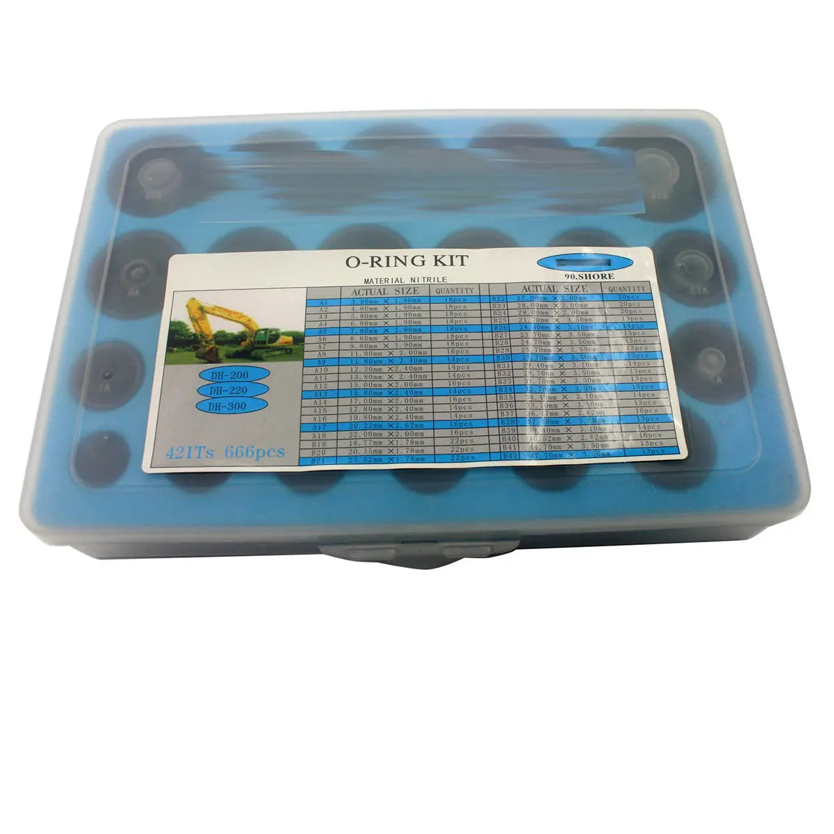 O-Ring Kit 421Ts 666PCS 42Sizes for Doosan DH-200 DH-220 DH-300 Excavator