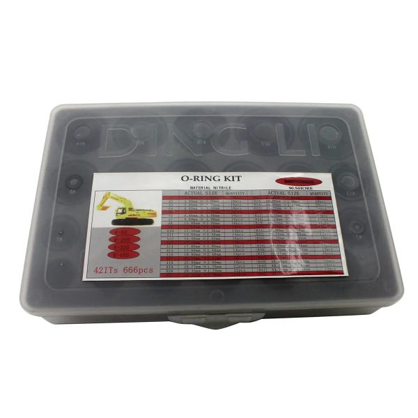 O-Ring Kit 666PCS 42Sizes for Hyundai R-60 R-200 R-220 R-450 Excavator