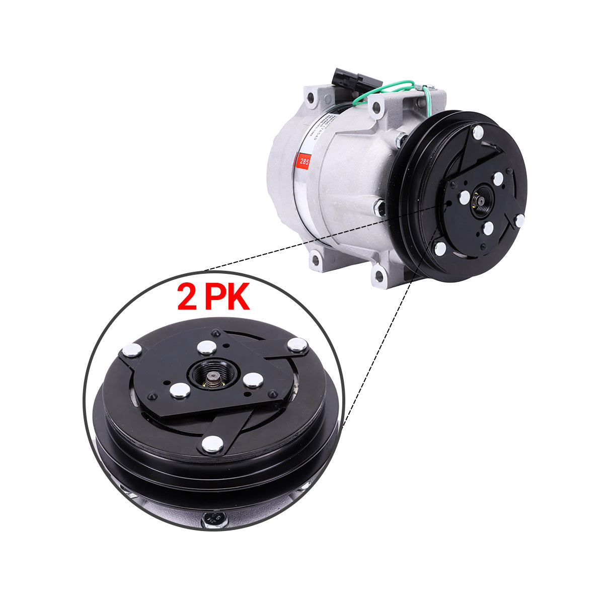 A/C Compressor 1PK 24V 11Q6-90040 11Q6-90041 for Hyundai Excavator HW140 HW160