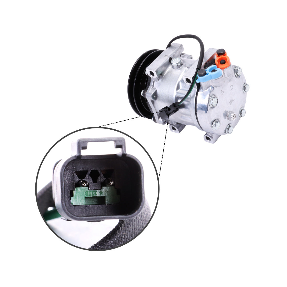 A/C Compressor 1PK 24V 259-7245 CA2597245 189-2746 for Carterpillar CAT 308D 314DCR