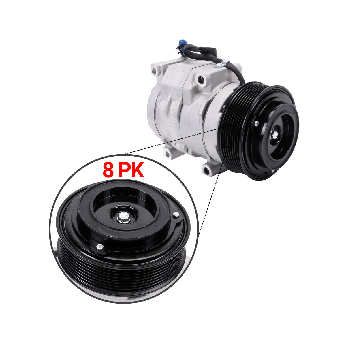 A/C Compressor 8PK 12V RE326205 SE502745 for John Deere Skid Steer Loader 318E 319E