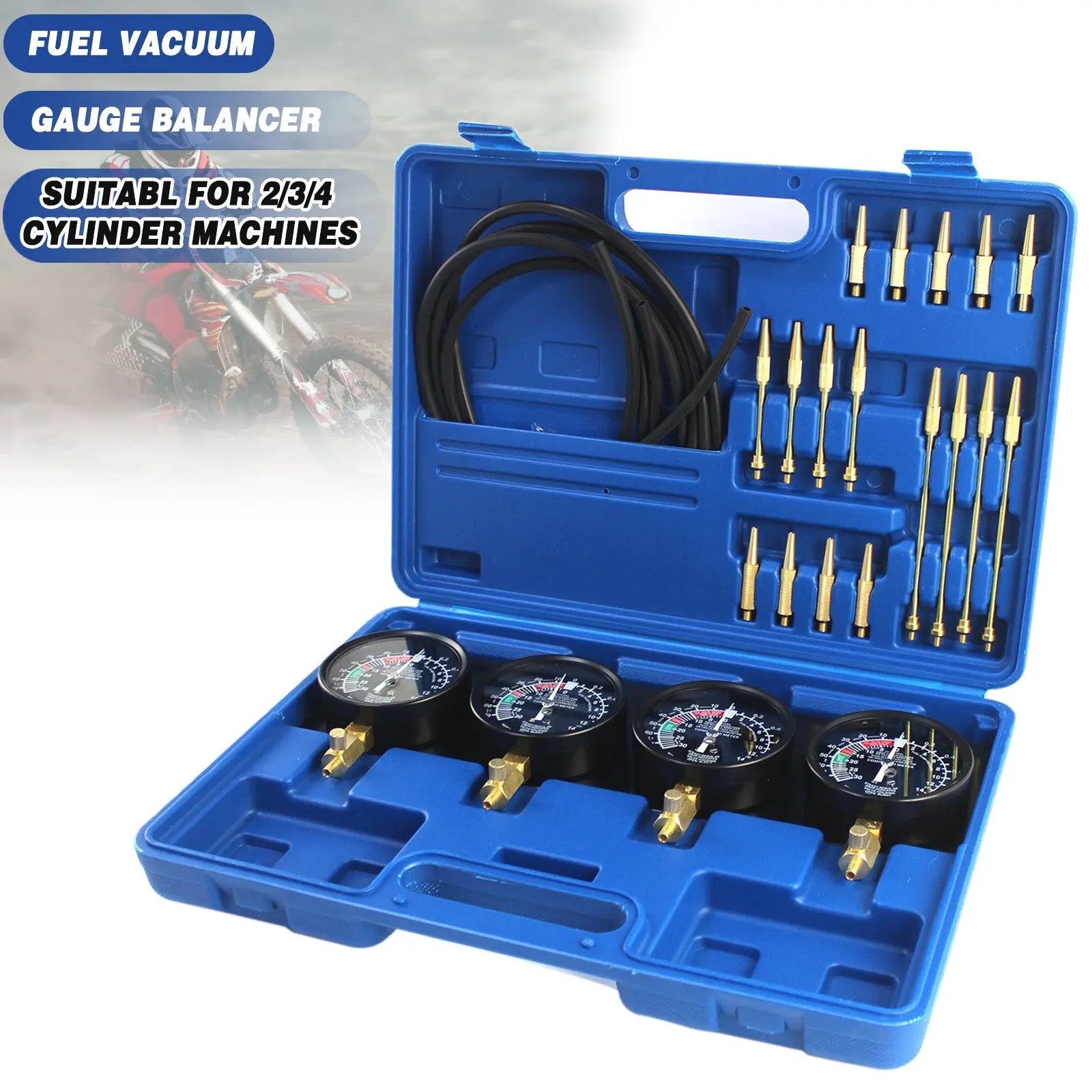 CP-ZHPG-011-2 Motorcycle Fuel Vacuum Carburetor Synchronizer Carb Sync Gauge Fit for Honda Yamaha Kawasaki Suzuki GS KZ XS