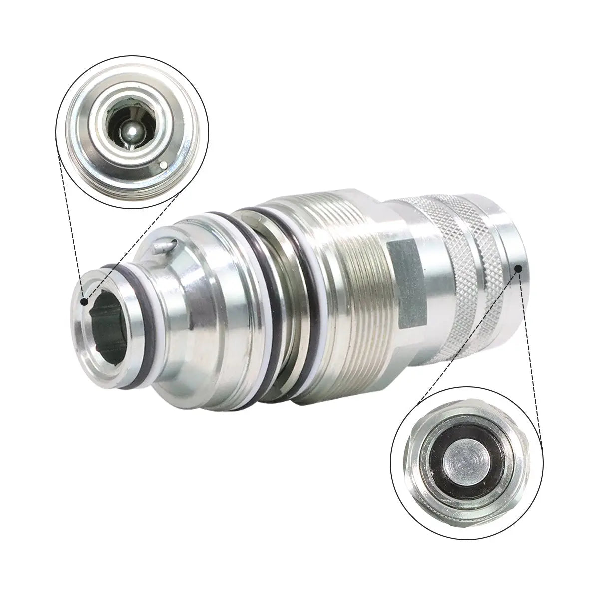Male & Female Flat Face Coupler Kit 6679837 6680018 for Bobcat 753 763 773 863 864 883 A220 A300 A770