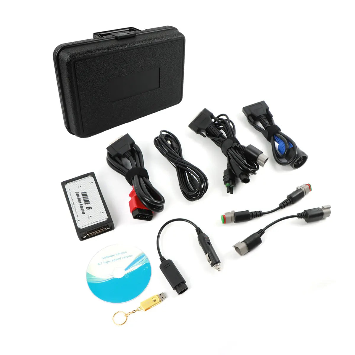 JC-B0013-00-18 Inline 6 Data Link Adapter 3165033 Fits Cummins Komatsu Diagnostic Scanner Kit