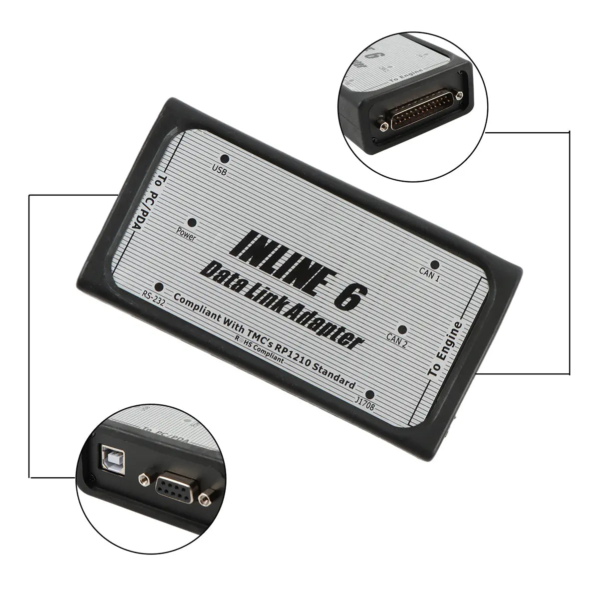 JC-B0013-00-38 Inline 6 Data Link Adapter 3165033 Fits Cummins Komatsu Diagnostic Scanner Kit